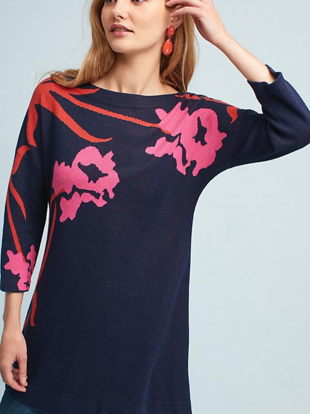 Anthropologie (Field of Flowers) Megara Floral Knit Sweater